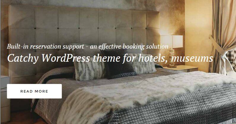 the header slideshow of the hotel wordpress theme