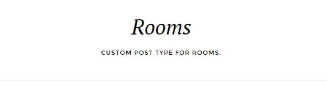 the title and subtitle of the rooms category list page