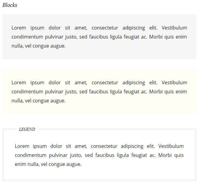 text block options in the hotel theme for wordpress