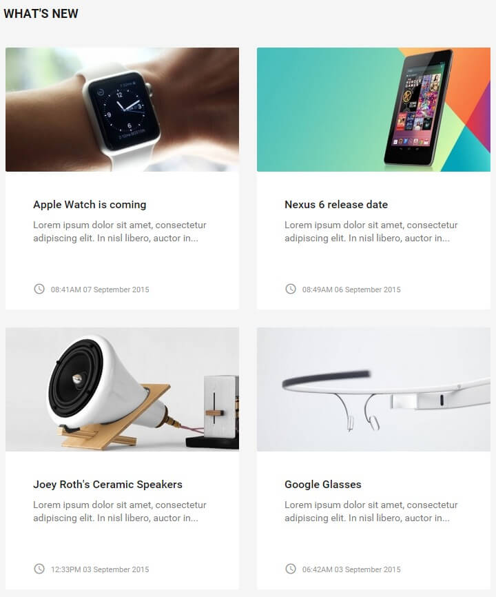 What's New article preview section in the technews template