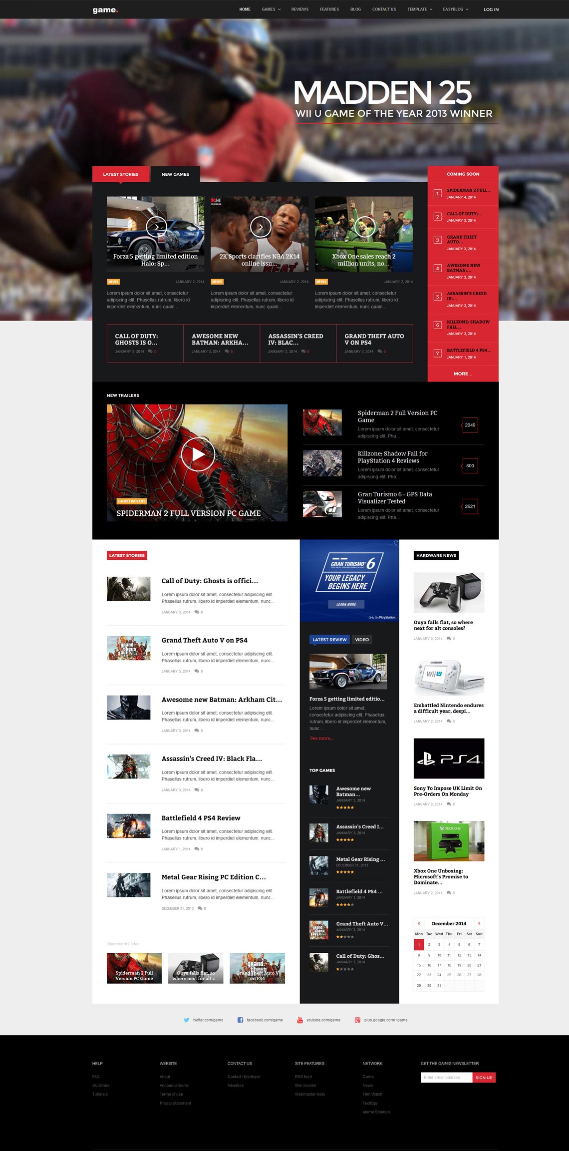 Game - The best Joomla game template