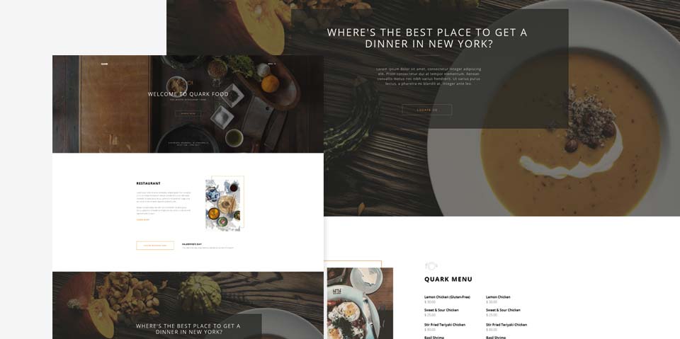 Quark WordPress Theme - Restaurant Style